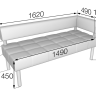 Серия БИЗНЕС секция трехместная левая Bu3-1L 1620 х 620 х 770 (кожзам 3 кат.)