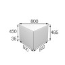 Серия Оригами секция  Or-p  800 х 705 х 485 (кожзам 3 кат.)