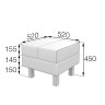 Серия Флагман пуф малый  Fl-b11 520 х 520 х 450 (кожзам 2 кат.)