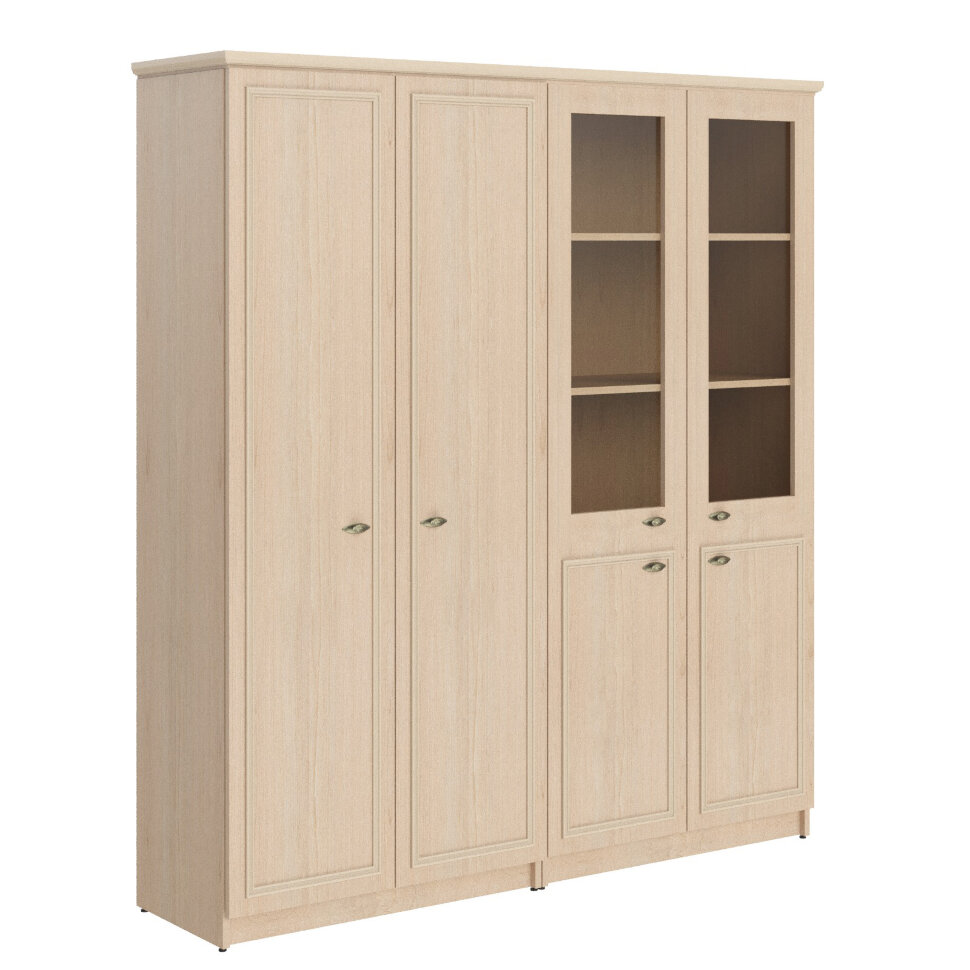 Raut RHC 180.6  1808х466х2023 шкаф высокий  2-х секционный с гардеробом и комбинированным