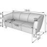 Серия Оксфорд диван трехместный  Ox3  1840 х 900 х 740 (кожзам 3 кат.)