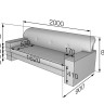 Серия Боссо диван трехместный B3 2000 х 900 х 820 (кожзам 3 кат.)