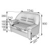 Серия Премьер диван двухместный  P2   1540 х 900 х 900 (кожзам 3 кат.)