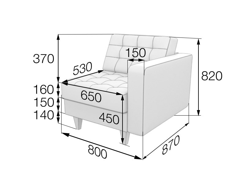 Серия Космо секция кресельная левая Kos1L 800 х 870 х 820 (кожа)
